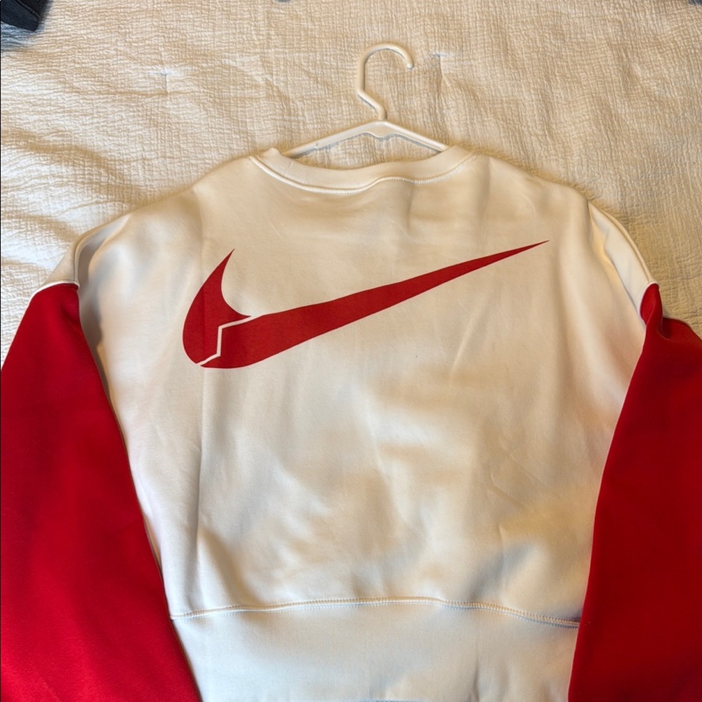 Nike Red and White Sweatshirt